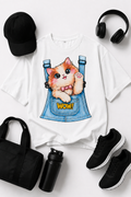 Pocket Kitty Oversized Tee White