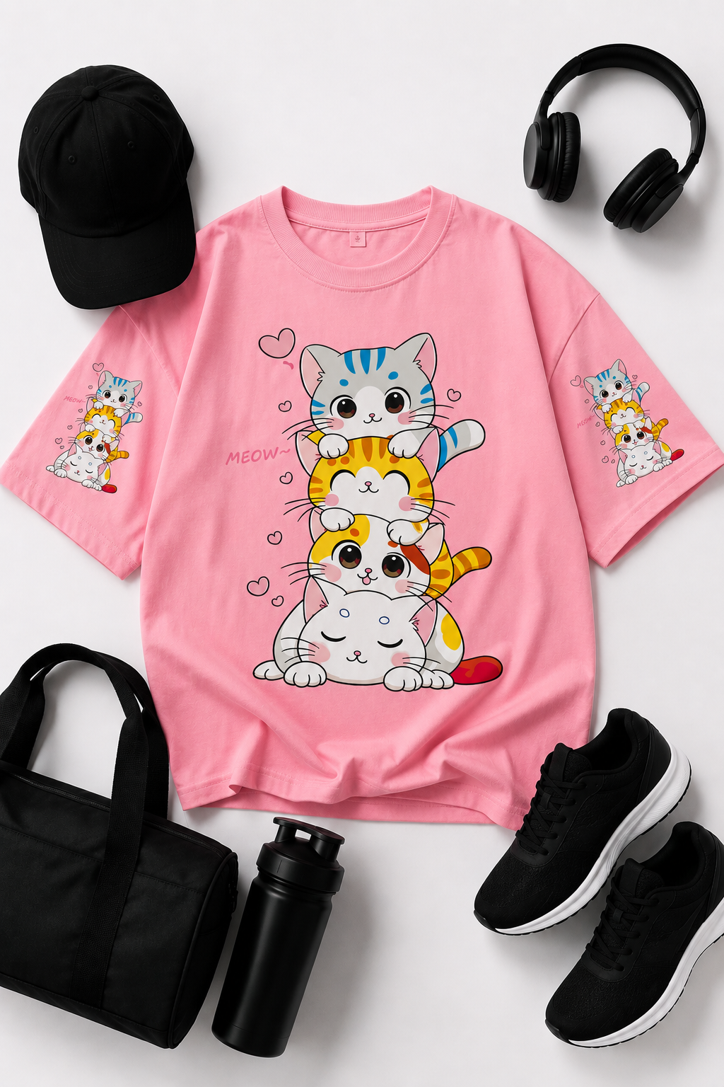Kitty Stack Oversized Tee