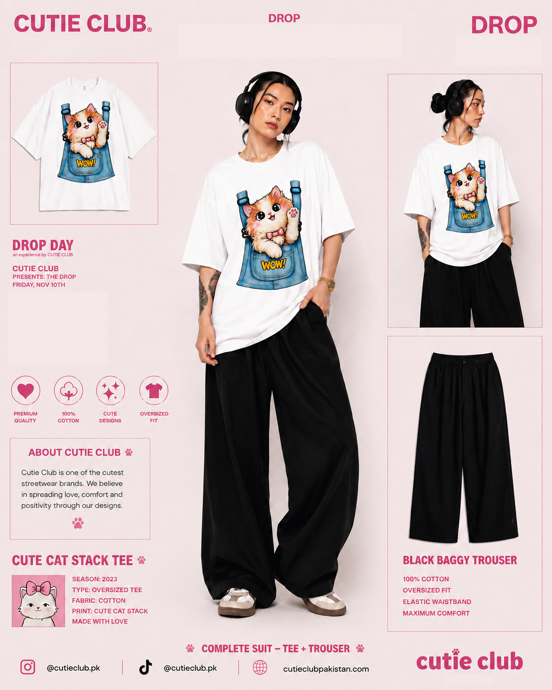 Pocket Kitty Tracksuit – White