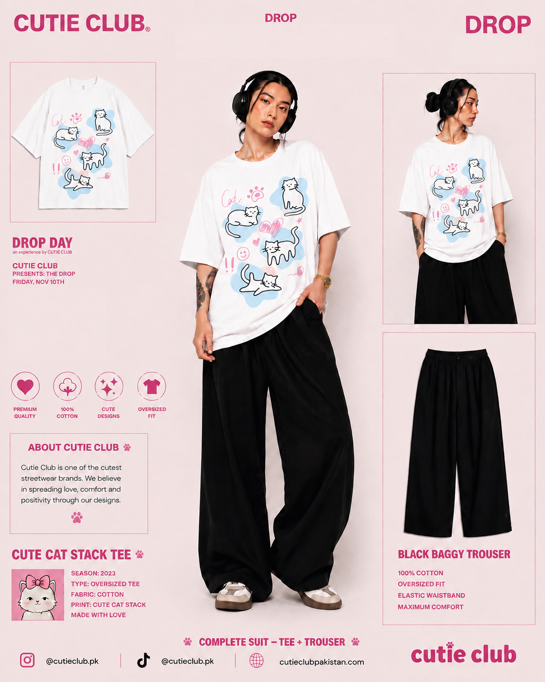Cute Cat Doodle Tracksuit