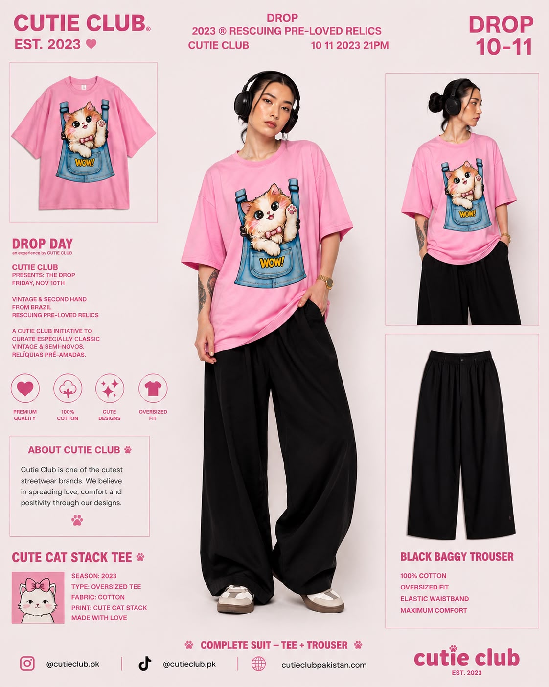 Pocket Kitty Tracksuit – Pink
